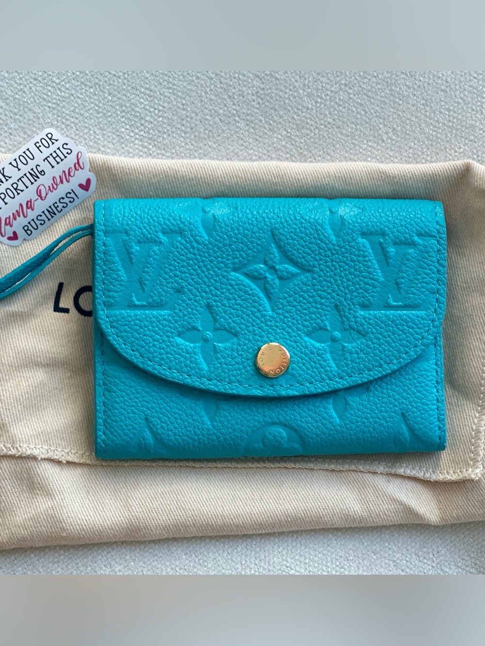 Authentic LOUIS VUITTON X MURAKAMI KABIRA BLUE EMPREINTE ROSALIE WALLET